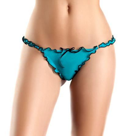 Mesh Thong - Turquoise and Black - Large