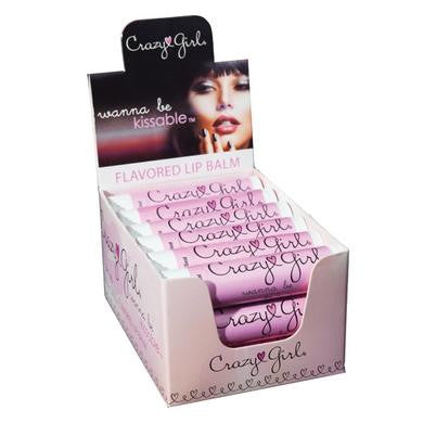 Crazy Girl Wanna Be Kissable Sexy Lip Care - 18 Count Pink Cupcake Display