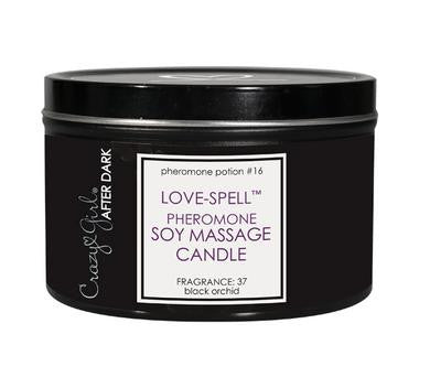 Crazy Girl After Dark Love Spell Pheromone Soy Massage Candle - Black Orchid - 6 Oz.