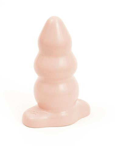 Large Triple Ripple Butt Plug - White