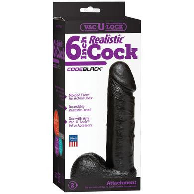 Vac-u-lock Codeblack 6 Inch Realistic Cock