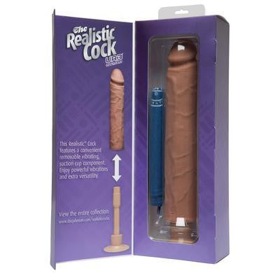 The Realistic Cock - Ur3 Vibrating - 12-inch - Brown