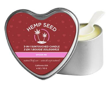 3-in-1 Heart Spoon Me Massage Candle with Hemp - 4.7 Oz.