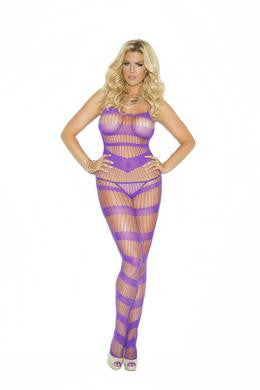 Strappy Bodystocking - Purple - Queen Size