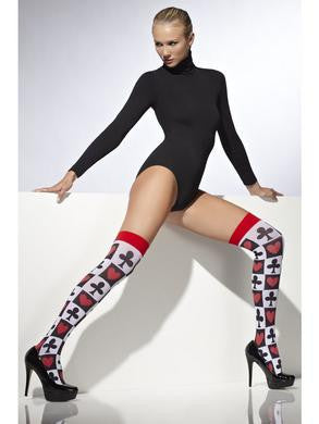 Opaque Hold-ups - Poker Pattern - White - One Size
