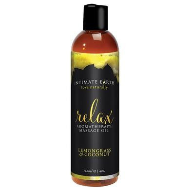 Relax Aromatherapy Massage Oil Lemongrass & Coconut - 4 Oz. - 120 Ml