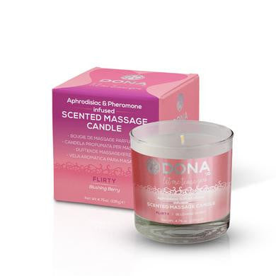 Dona Scented Massage Candle Flirty Aroma - Blushing Berry - 4.75 oz.