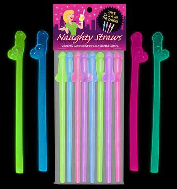 Glow-in-the-dark Naughty Straws