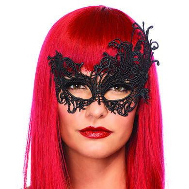 Fantasy Venetian Applique Eye Mask - Black