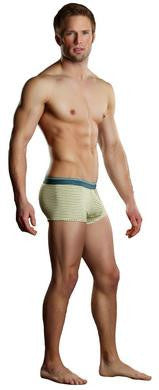 Heather Stripe Pouch Enhancer Short - Yellow and Grey - Large