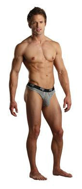 Heather Rib Enhancer Thong - Grey - Small-medium