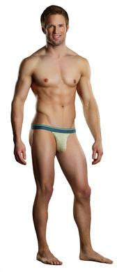 Heather Stripe Bong Micro Thong - Yellow and Grey - Large-extra Large