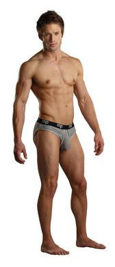 Heather Rib Enhancer Bikini - Grey - Large