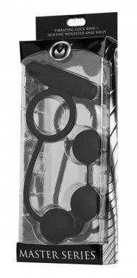 Tri-orb Vibrating Cock Ring & Silicone Weighted Anal Balls