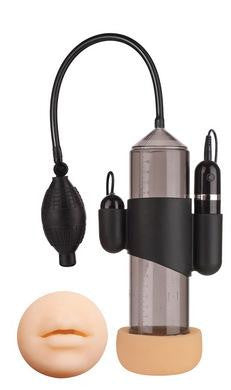 Supreme Vibrating Penis Pump - Mouth - Black