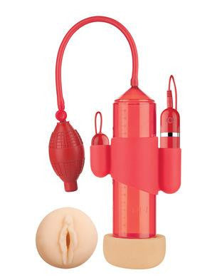 Supreme Vibrating Penis Pump - Vagina - Red