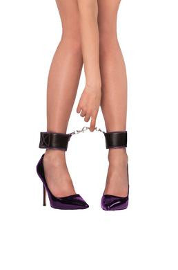Reversible Ankle Cuffs Premium Bonded Leather and Neoprene - Purple
