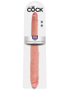 King Cock 16-inch Tapered Double Dildo - Flesh