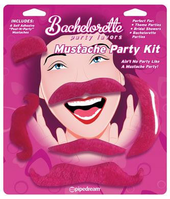 Bachelorette Party Favors Mustache Party Kit - Pink