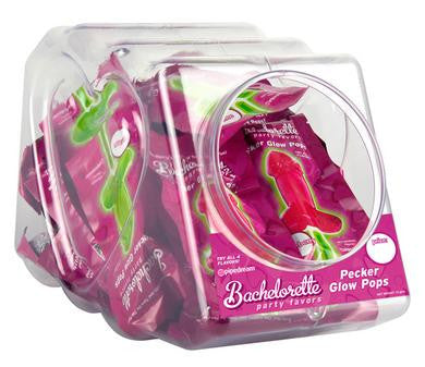 Bachelorette Party Favors Glow Sticks Pop - 24 Fishbowl Count Display