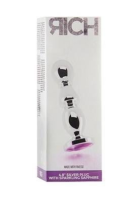 Rich R2 Silver Plug - 4.8 Inch - Purple Sapphire