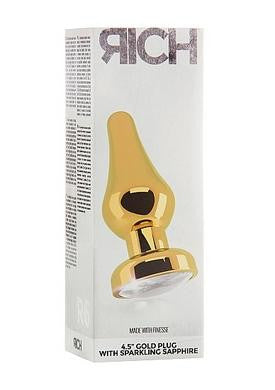 Rich R6 Gold Plug - 4.5 Inch - Clear Sapphire