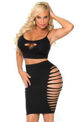 Cocolicious Up All Night Bralette Set - Black - One Size