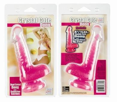 Crystal Cote Silicone Double Dong 4.5-inch - Fuchsia