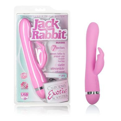 Rechargable Triple Motor Jack Rabbit - Pink