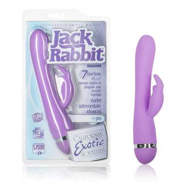 Rechargable Triple Motor Jack Rabbit - Purple