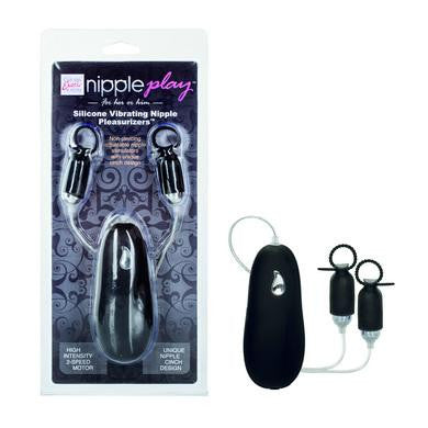 Silicone Vibrating Nipple Pleasurizers - Black