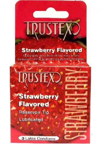 Trustex Strawberry Lubricated Condom - 3 Pack