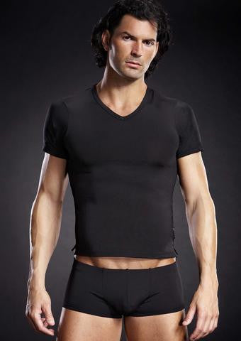 Performance Microfiber V-Neck Tee - Black - Large-Extra Large