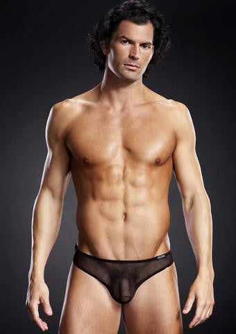 Pro-Mesh Solid Back G-String - Black - Small-Medium