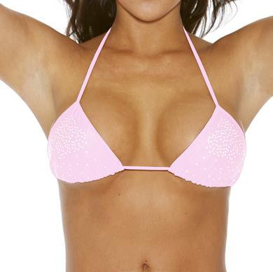 Studded Tri Top - Baby Pink -  One Size