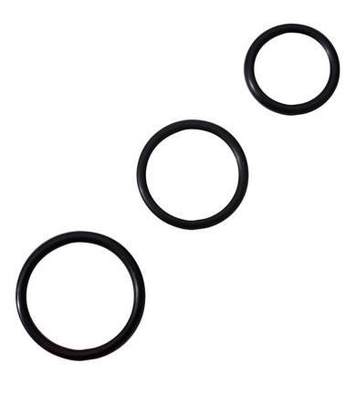 Black Rubber Cock Ring Set