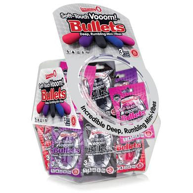 Soft-touch Vooom! Bullets - Black - Assorted  Colors - 40 Count Fishbowl