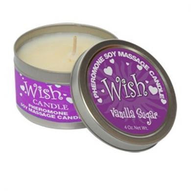 Wish, Vanilla Sugar Fragrance PHEROMONE Soy Massage Candle - 4 oz.