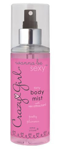 Crazy Girl Wanna Be Sexy Flirty Body Mist - Pretty Plumeria - 6 oz.