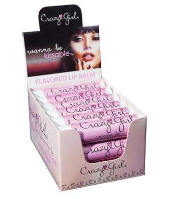 Crazy Girl Wanna Be Kissable  Sexy Lip Care - 18 Count  Flavored Lip Balm Display