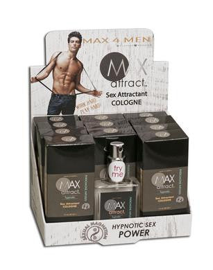 Max 4 Men Max Attract Hypnotic  Pheromone Cologne - 12  Pieces Display Plus Tester