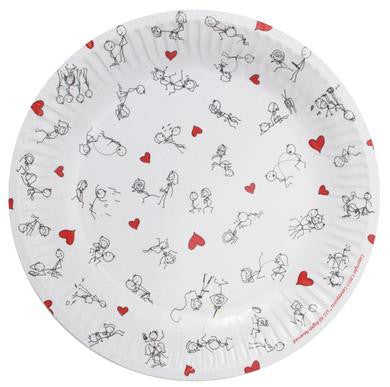 Stick Figure Style 7-Inch Plates - 8 Pack