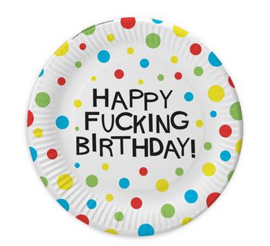 X-Rated Birthday 7-Inch Party Plates - 8 Count