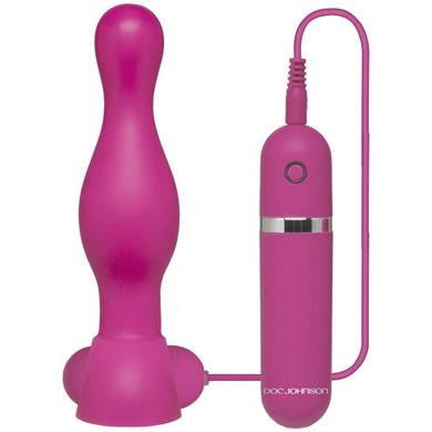 Platinum Premium Silicone -  the Delight Vibrating Plug -  Pink