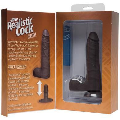 The Realistic Cock - Ur3 Slim  - Black - 7-inch