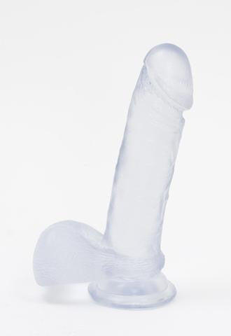 Crystal Jellies Ballsy Cock With Suction Cup 6-inch - Clear