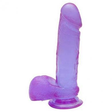 Crystal Jellies Ballsy Cock With Suction Cup 6-inch - Purple