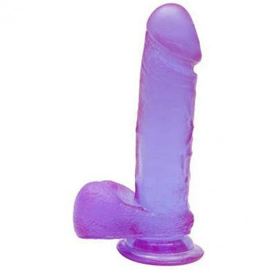 Crystal Jellies Ballsy Cock With Suction Cup 8-inch - Purple