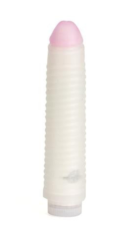 Blush UR3 Ribbed Sleeve On 7.5-inch Vibrator - Clear