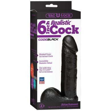 Vac-u-lock Codeblack 6 Inch  Realistic Cock